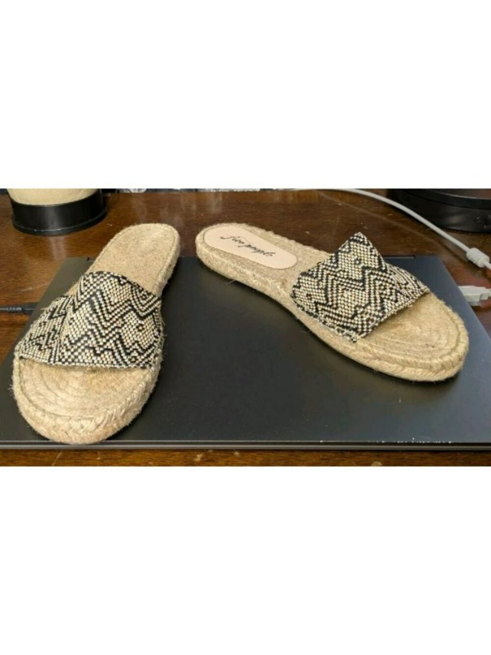 Free People Beach Front Espadrille Slide Sz 39 US 8.5 Boho Chic Sandals Spain